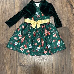 Kids Nutcracker Dress with Gold Bow